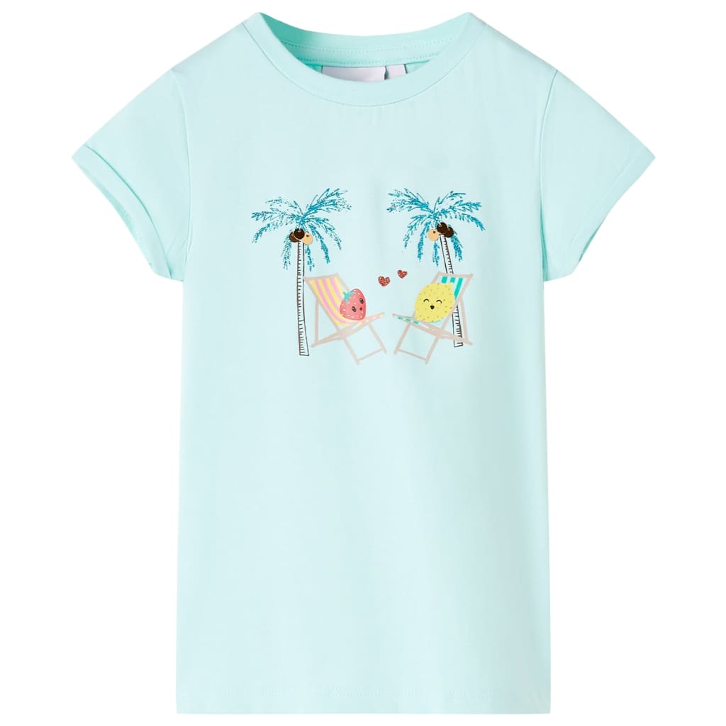 T-shirt de criança ciano-claro 128