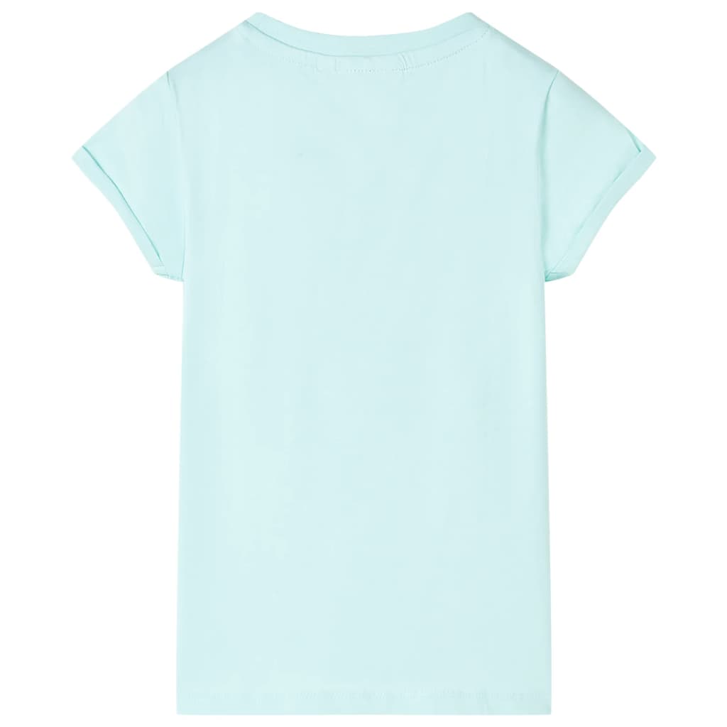 T-shirt de criança ciano-claro 128