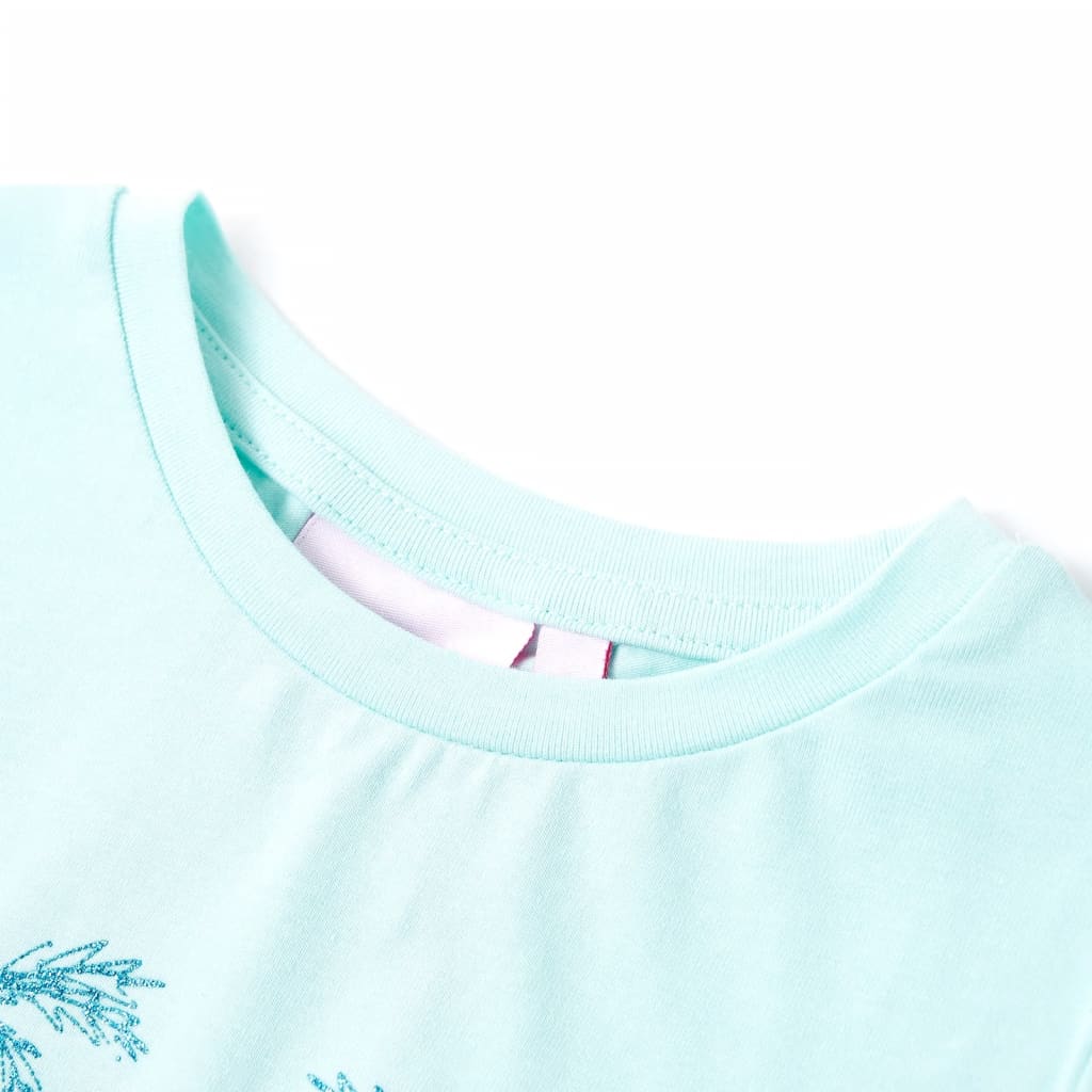 T-shirt de criança ciano-claro 128