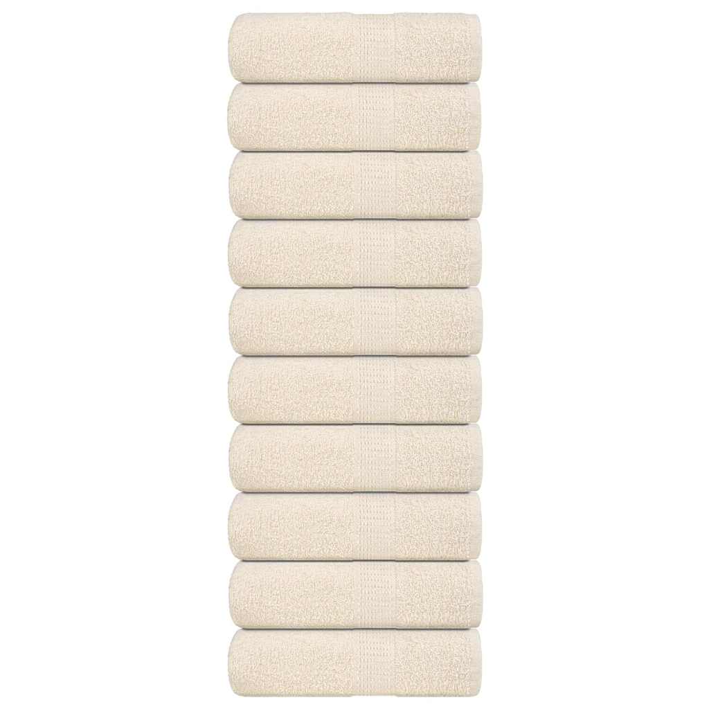 Toalhas de rosto frogn 10 unidades creme 30x30 cm 360 g/m²