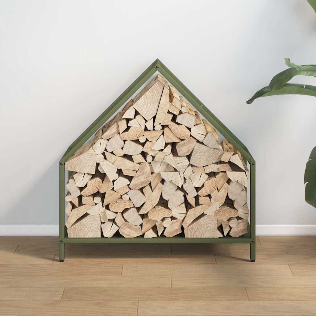 Suporte para lenha aço laminado a frio verde azeitona