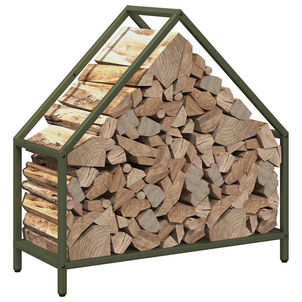 Suporte para lenha aço laminado a frio verde azeitona