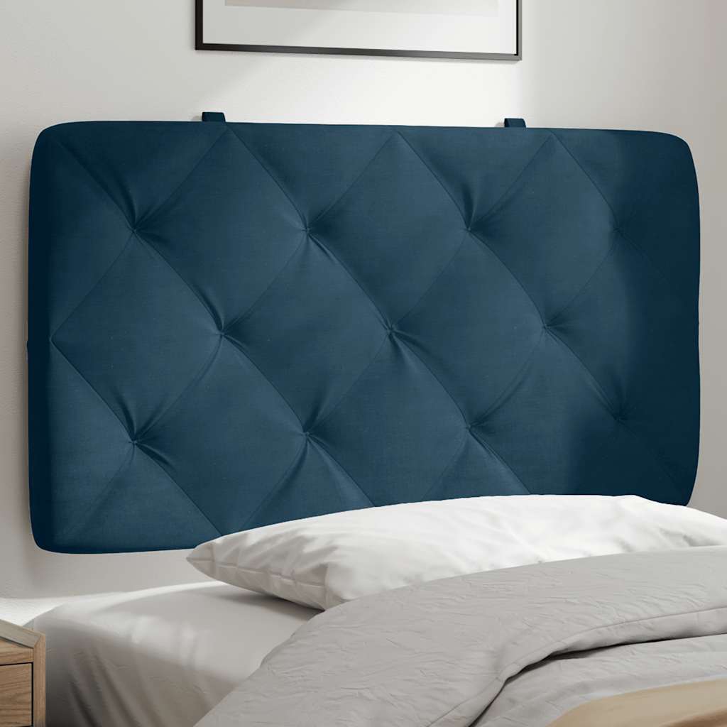 Almofadão de cabeceira 80 cm veludo azul