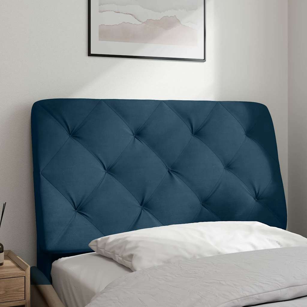Almofadão de cabeceira 80 cm veludo azul