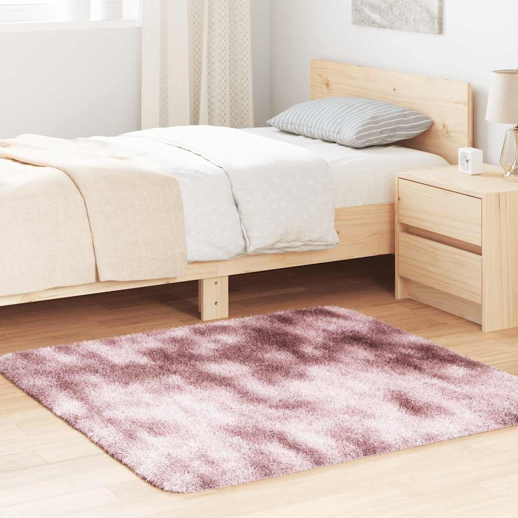 Tapete shaggy de pelo alto navarra 120x120 cm rosa empoeirado