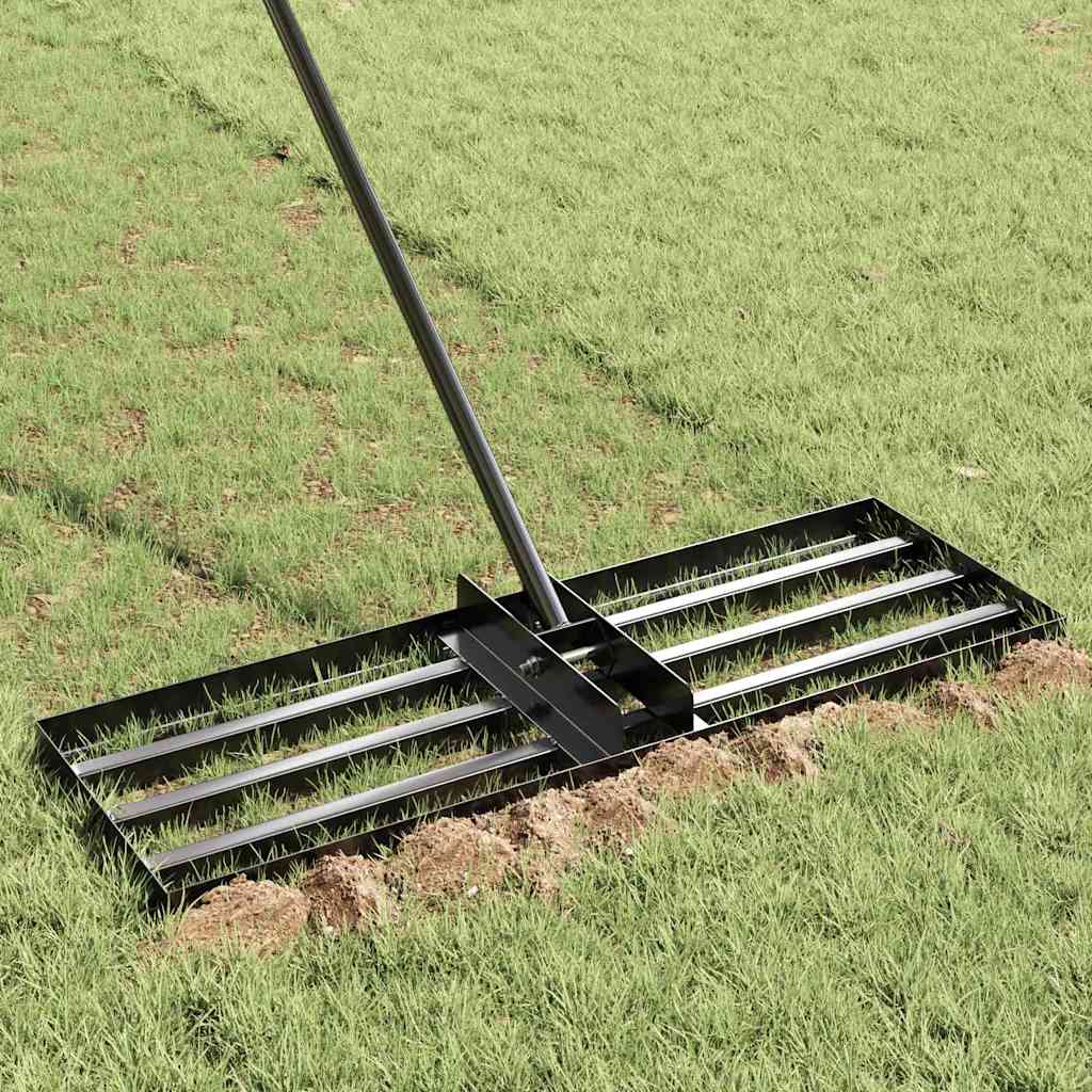 Rato de nivelamento de jardim preto aço revestido a pó