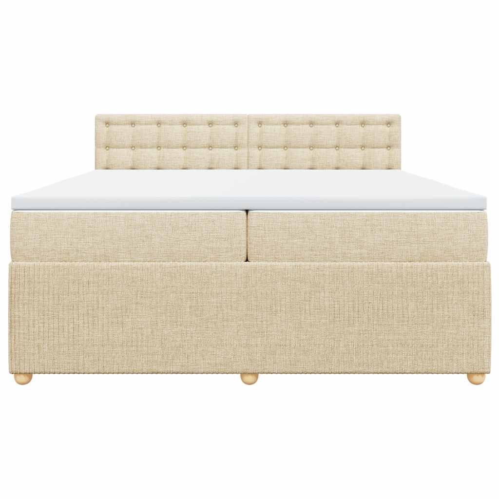 Cama com molas/colchão 200x200 cm tecido cor creme