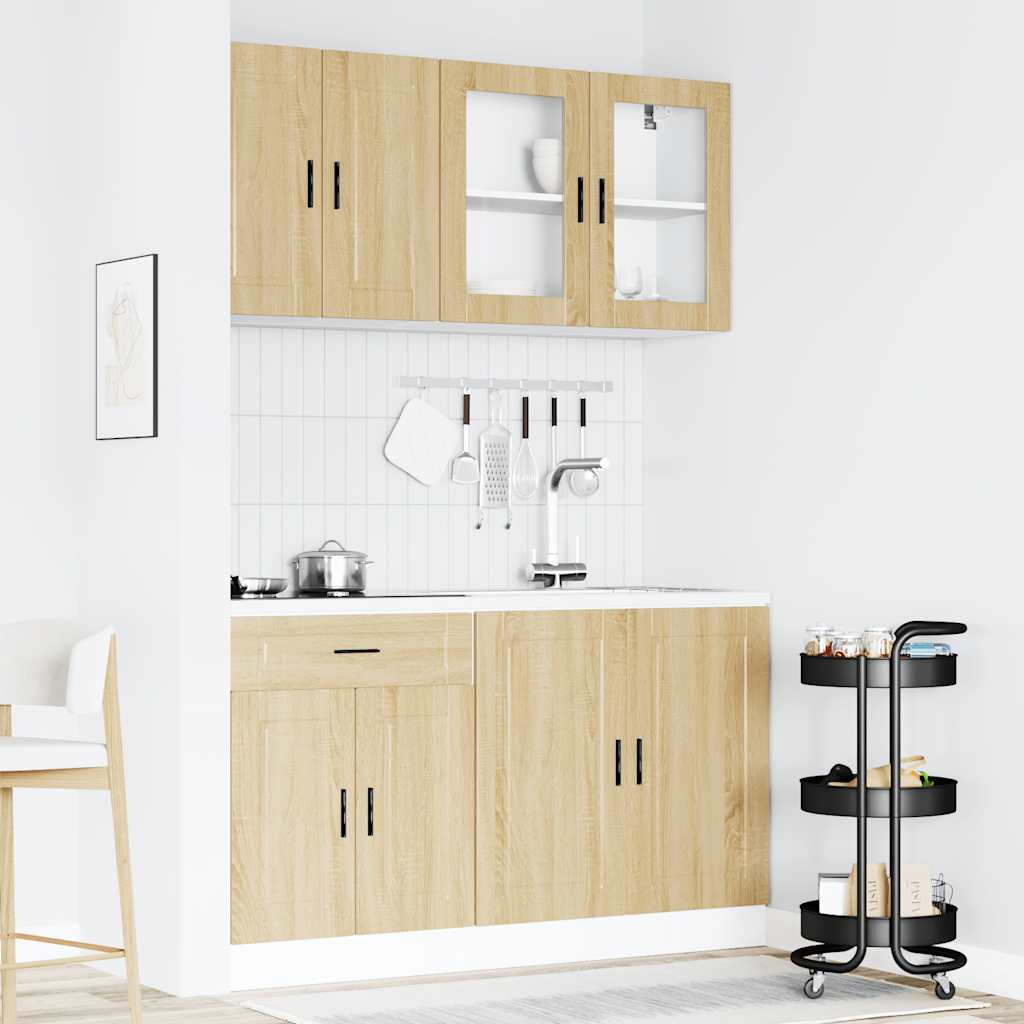 4 Peças armário de cozinha conjunto porto sonoma carvalho