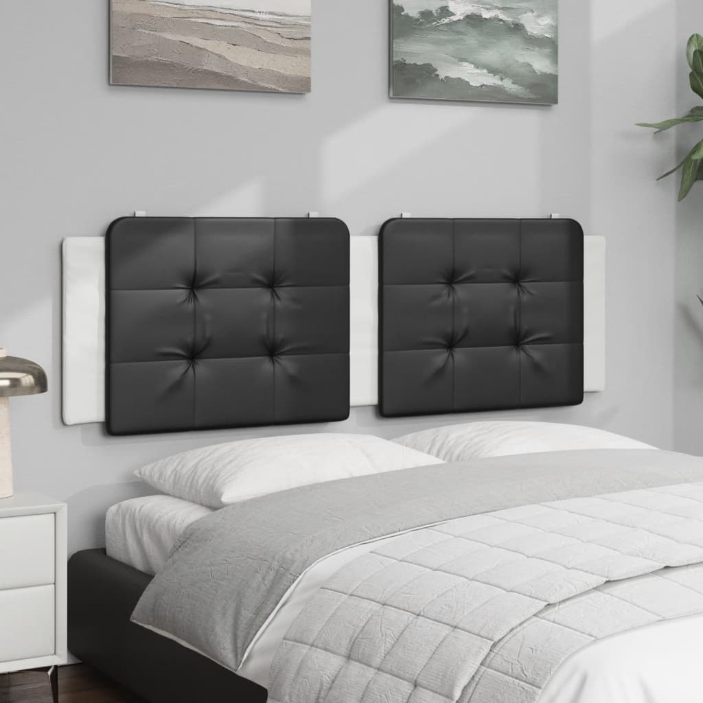 Almofadão de cabeceira zadar 160 cm couro artificial preto e branco