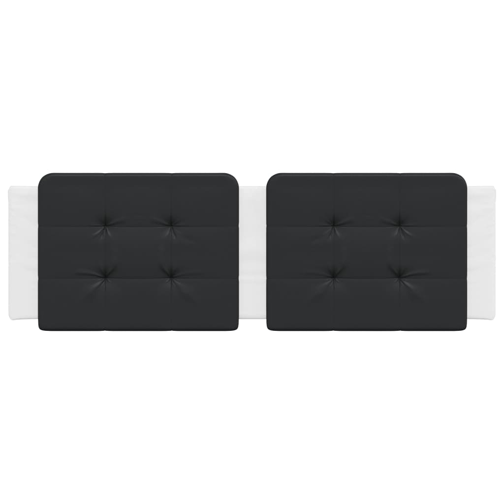 Almofadão de cabeceira zadar 160 cm couro artificial preto e branco