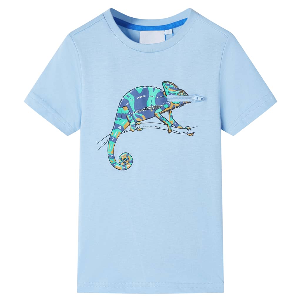 T-shirt de manga curta para criança azul-claro 104