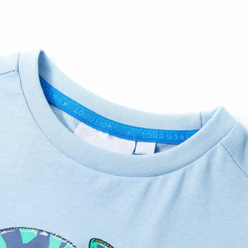 T-shirt de manga curta para criança azul-claro 104