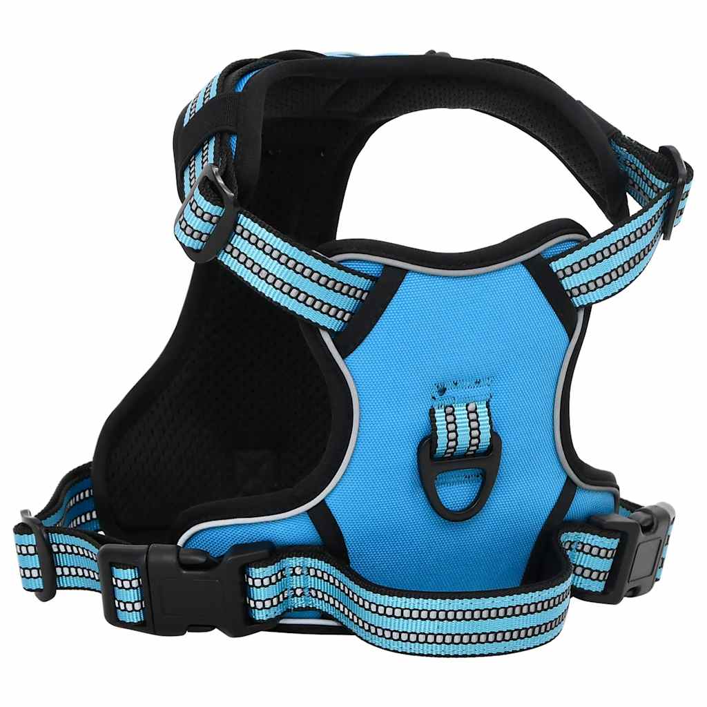 Peitoral para cães com trela e coleira ajustável l azul