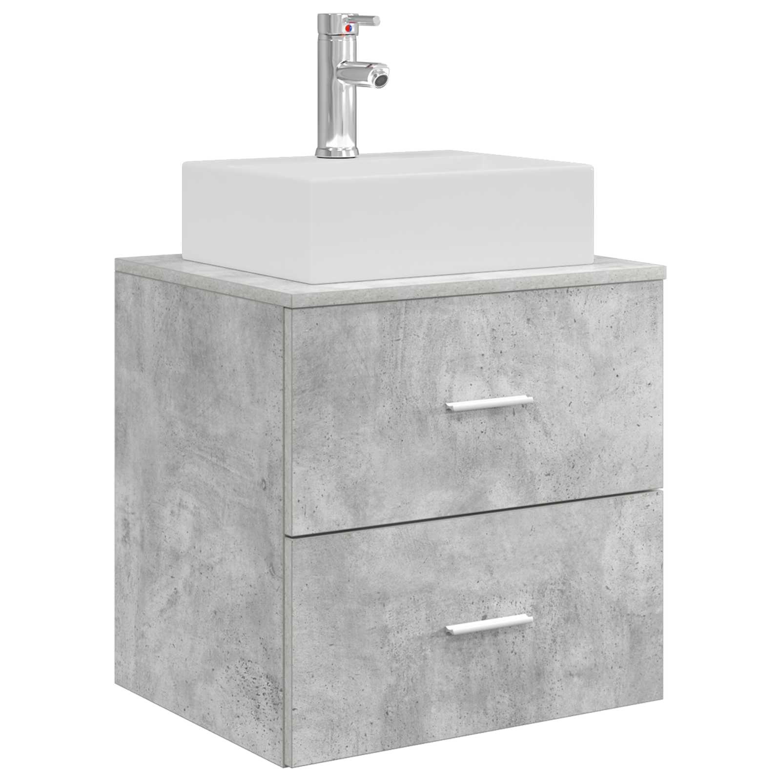 Vaidade com pia suspensa cinzento cimento 49,5 x 41 x 62,5 cm