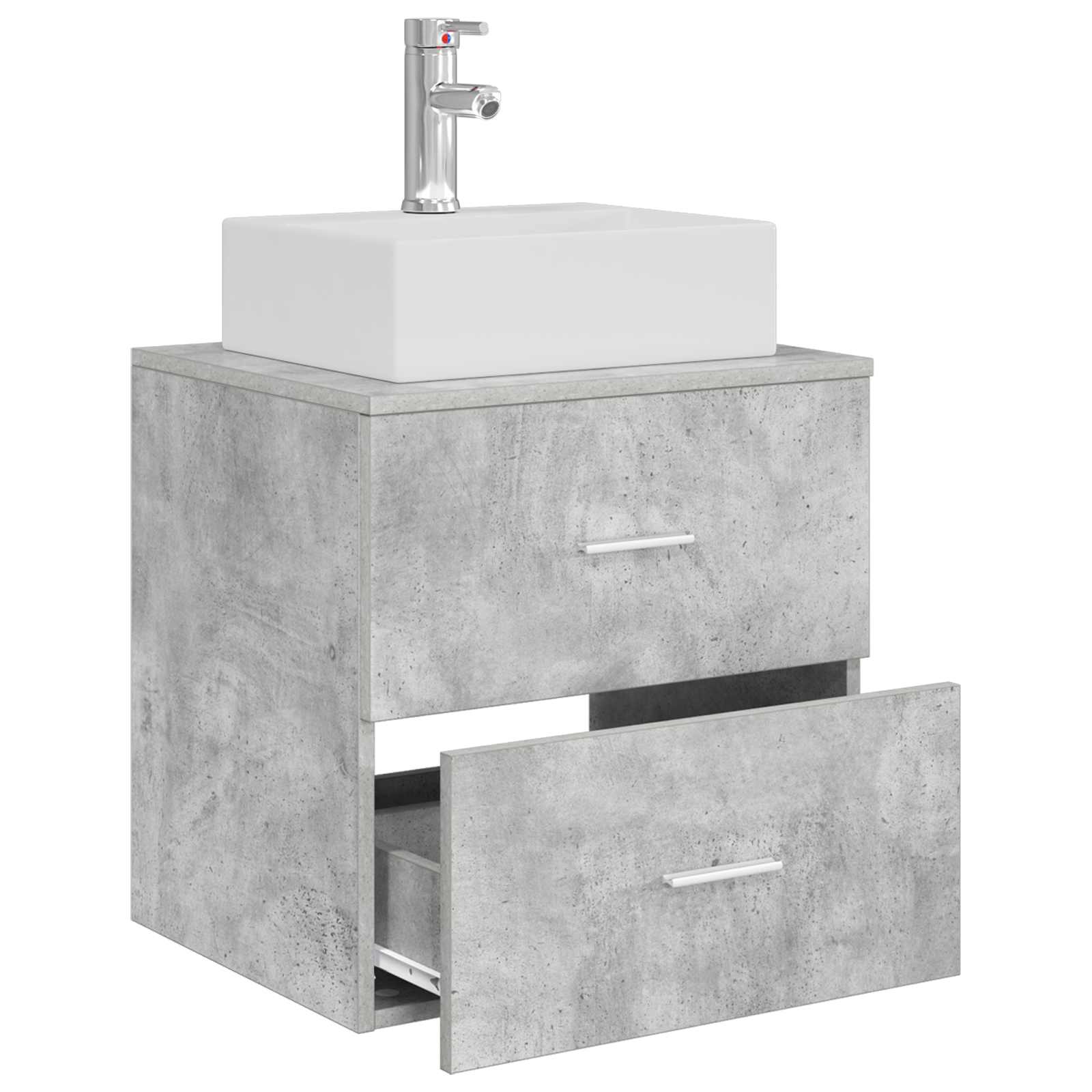 Vaidade com pia suspensa cinzento cimento 49,5 x 41 x 62,5 cm