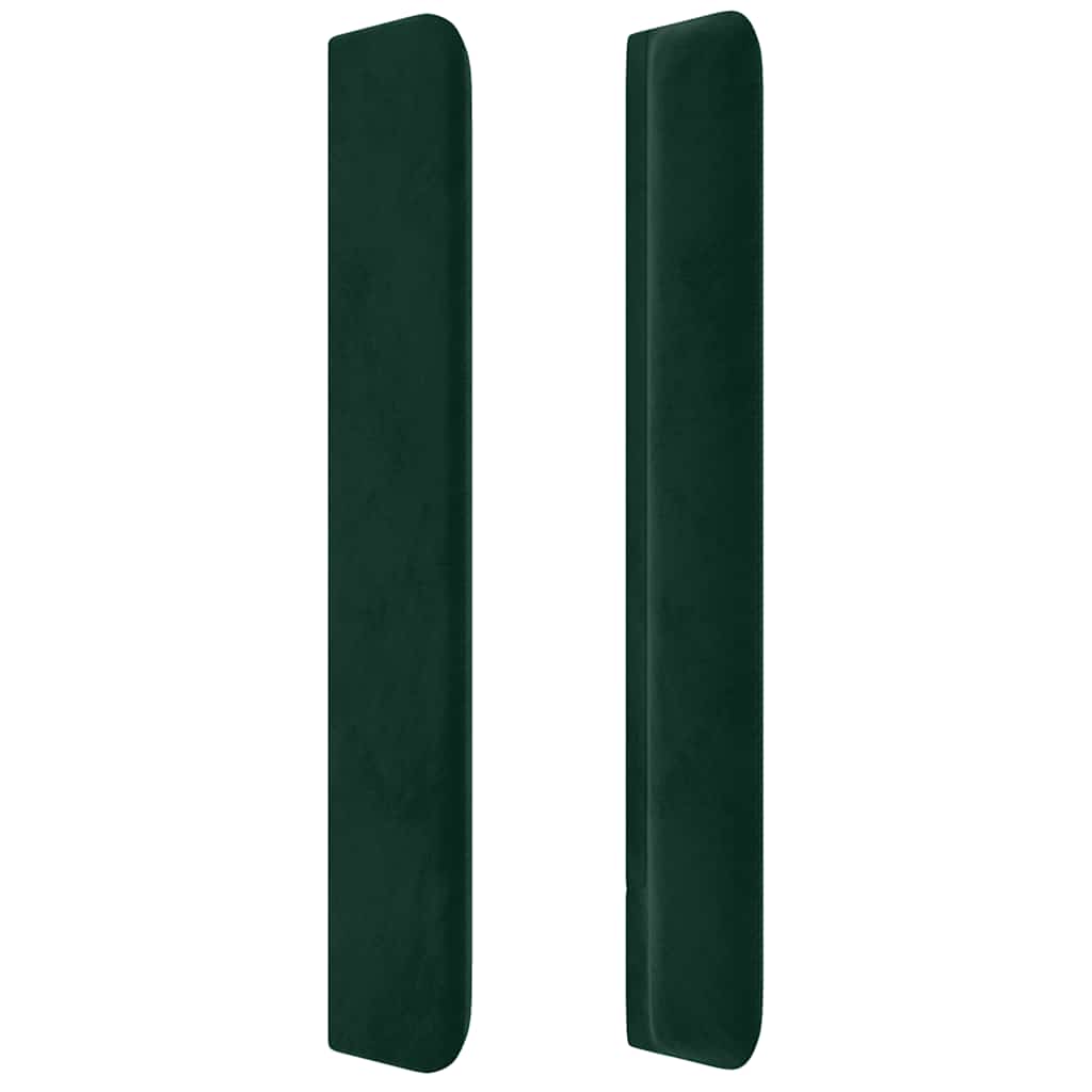 Cabeceira cama c/ abas veludo 93x16x118/128 cm verde-escuro