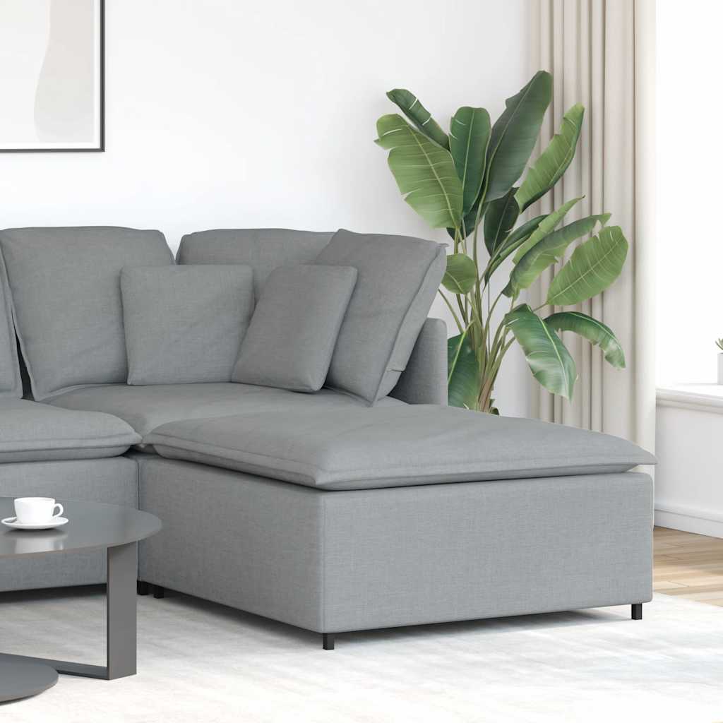 Módulo de pufe modular para sofá cinza claro 100x100x48 cm