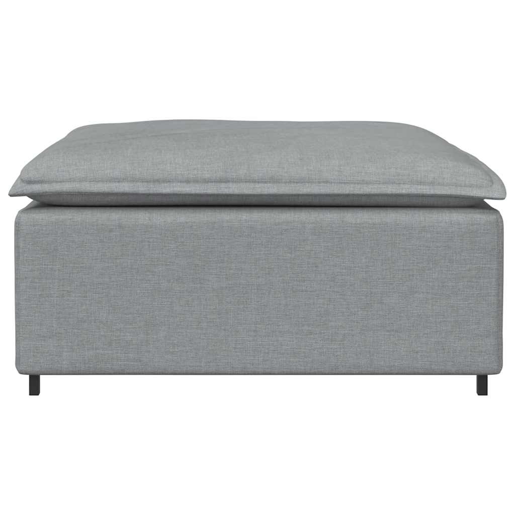 Módulo de pufe modular para sofá cinza claro 100x100x48 cm