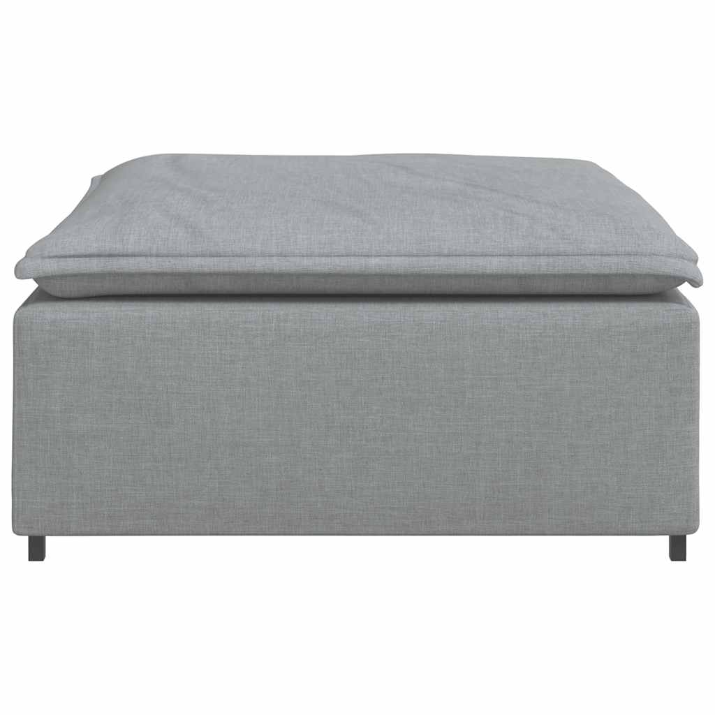 Módulo de pufe modular para sofá cinza claro 100x100x48 cm