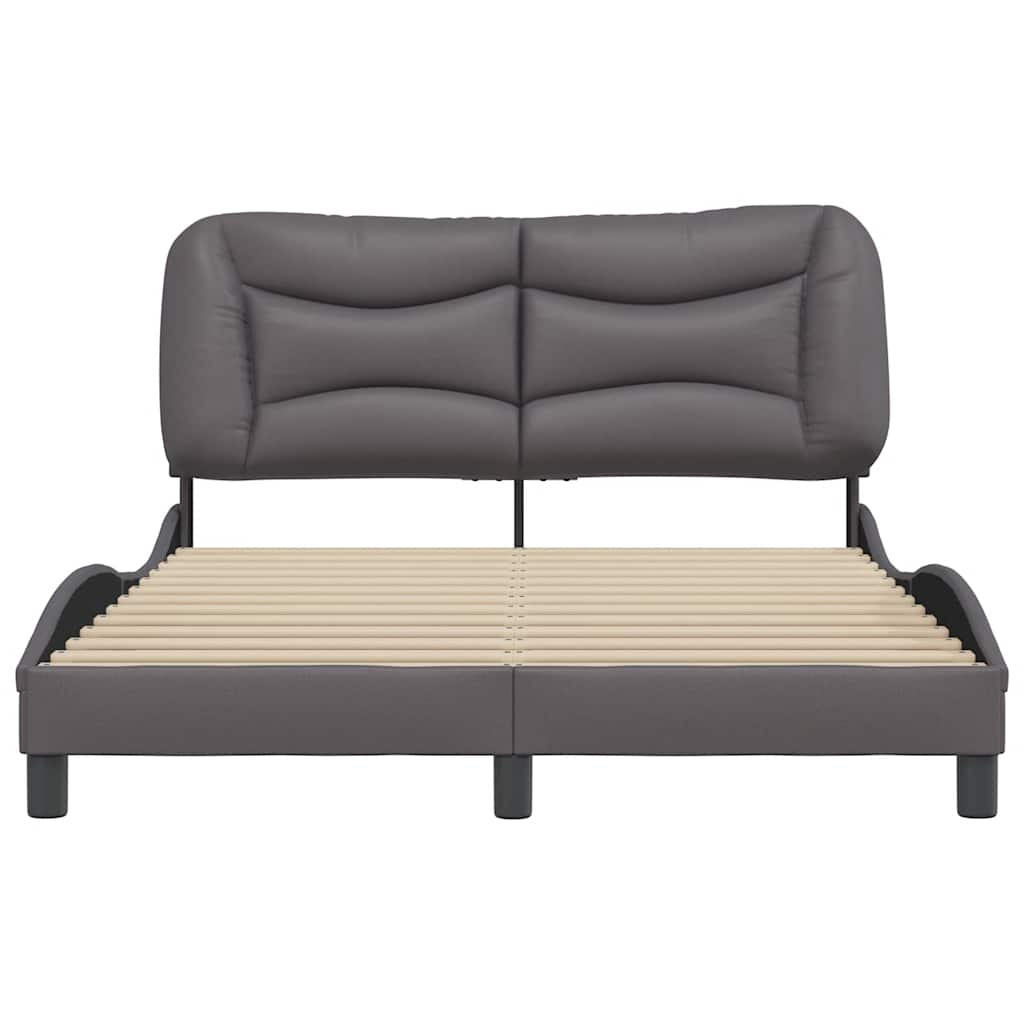 Estrutura de cama sem colchão hvar 140x190cm couro artificial cinzento