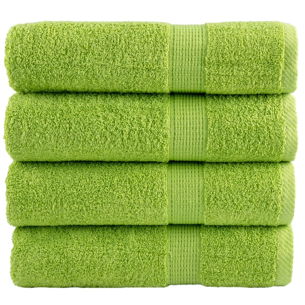 Toalhas banho premium solund 4pcs 70x140cm 600 gsm verde maça