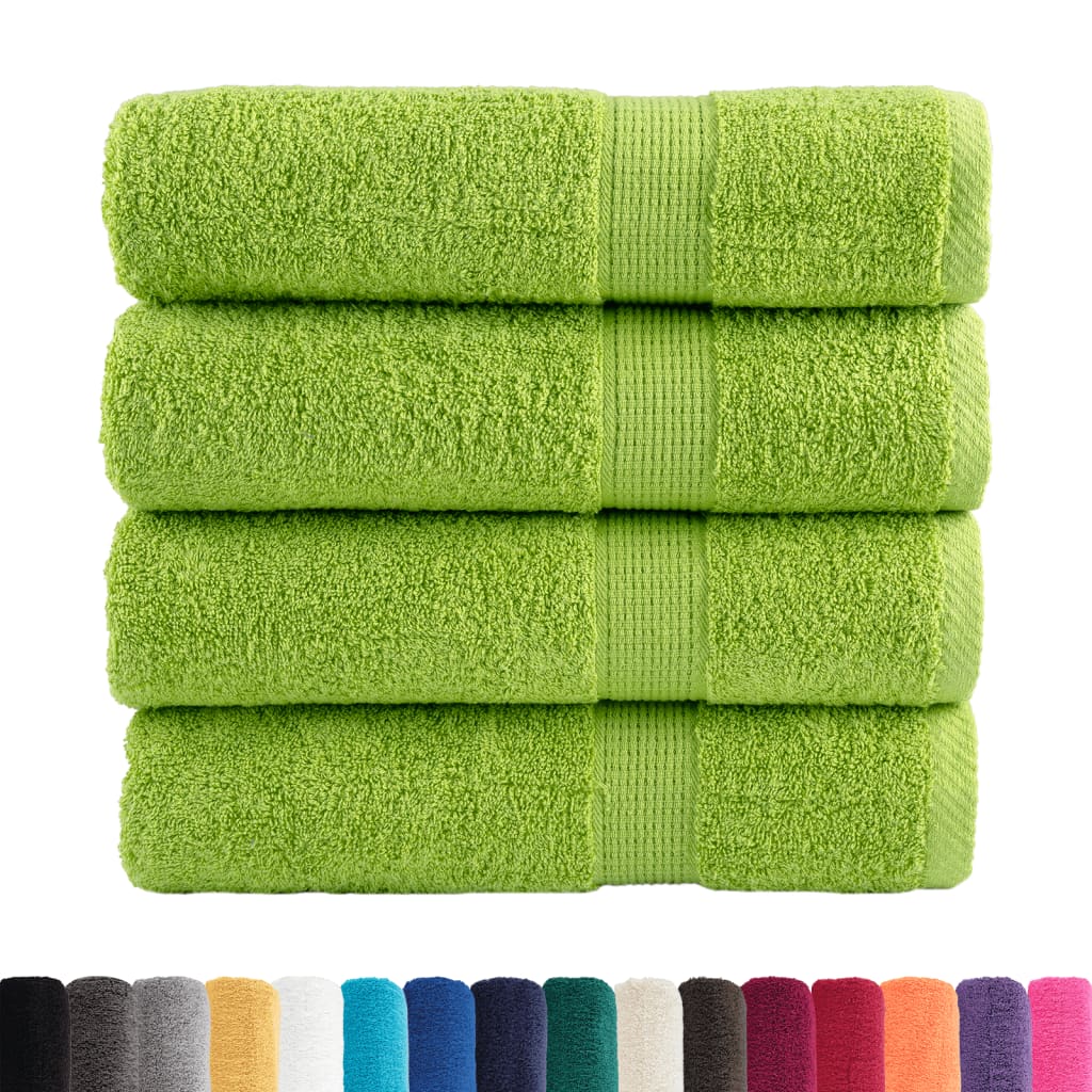 Toalhas banho premium solund 4pcs 70x140cm 600 gsm verde maça