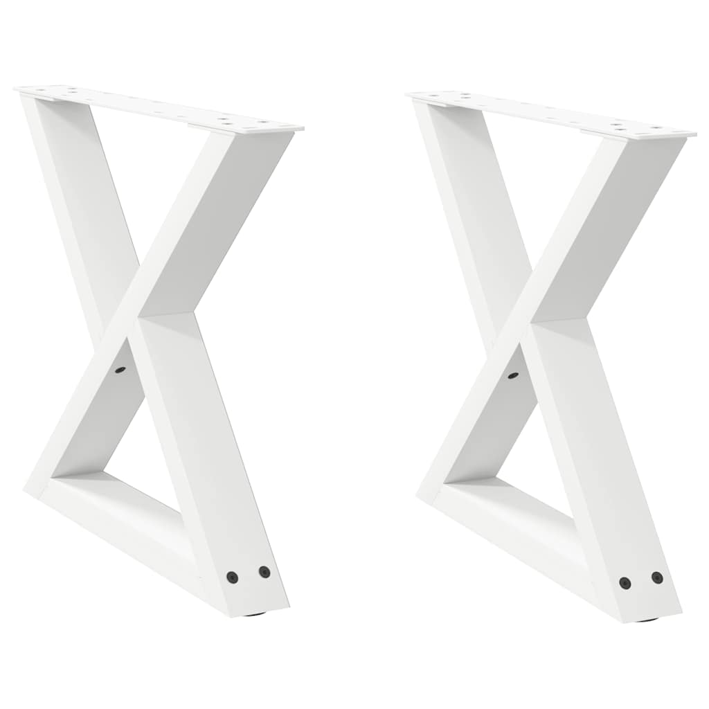 Pés para mesa de centro 2 peças, branco, 60x(42-43,3) cm, aço