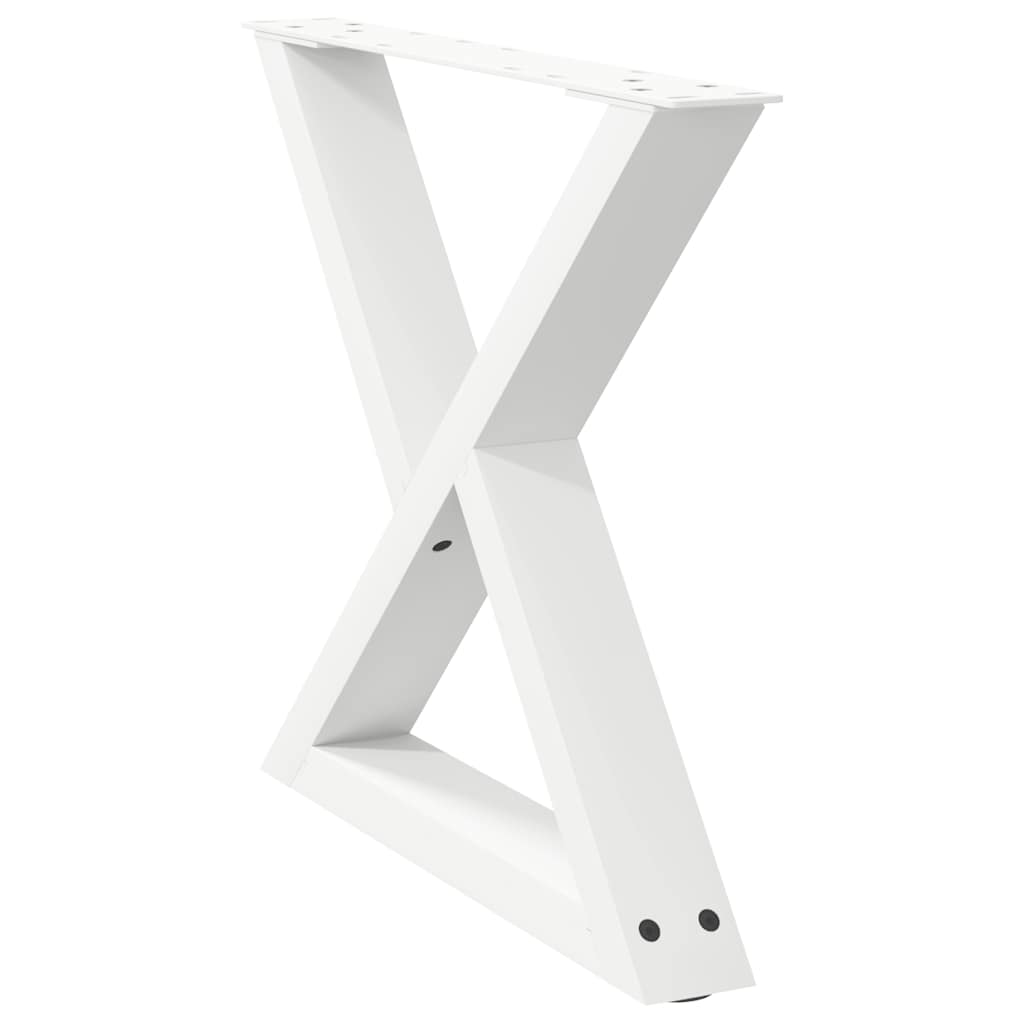 Pés para mesa de centro 2 peças, branco, 60x(42-43,3) cm, aço
