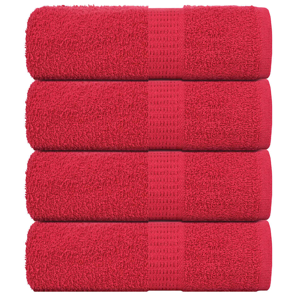 Toalhas de bidé frogn 4 pcs 30x50 cm 360 g/m² vermelho