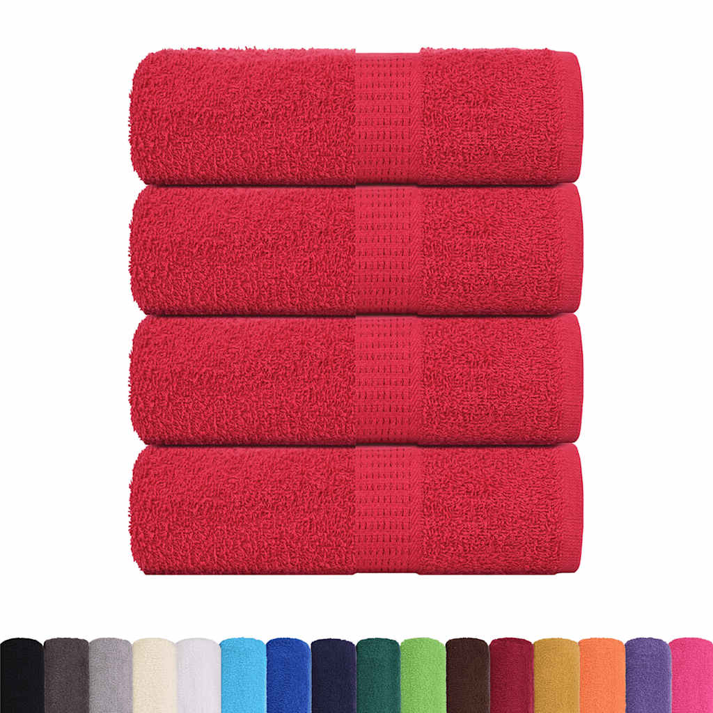 Toalhas de bidé frogn 4 pcs 30x50 cm 360 g/m² vermelho