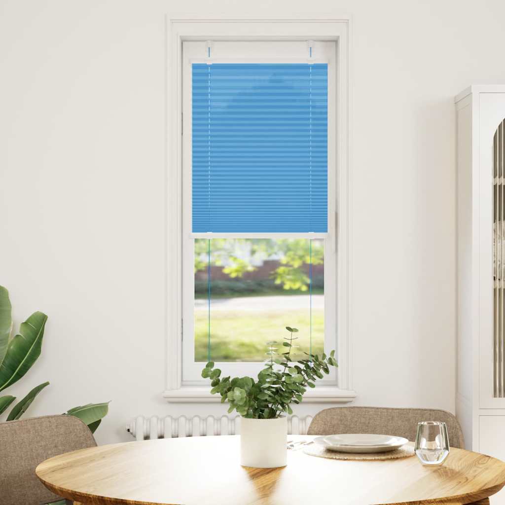 Plissado cego azul 45x150 cm largura do tecido 44,4cm poliéster