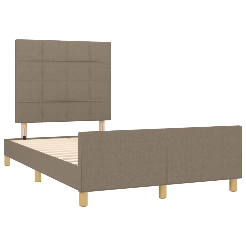 Estrutura de cama sem colchão 120x190cm tecido cinzento