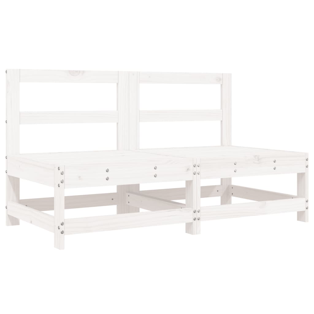 Sofás de centro para jardim 2 pcs madeira pinho maciça branco