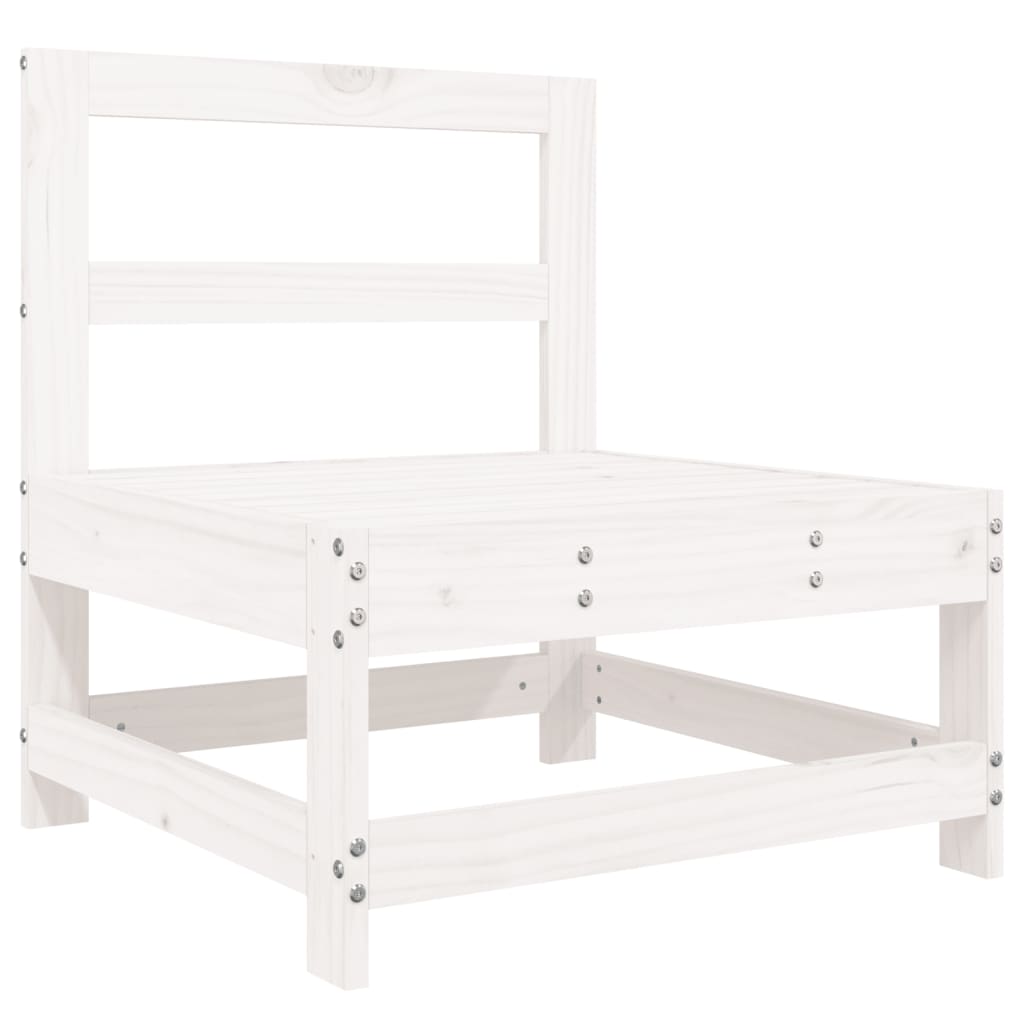 Sofás de centro para jardim 2 pcs madeira pinho maciça branco