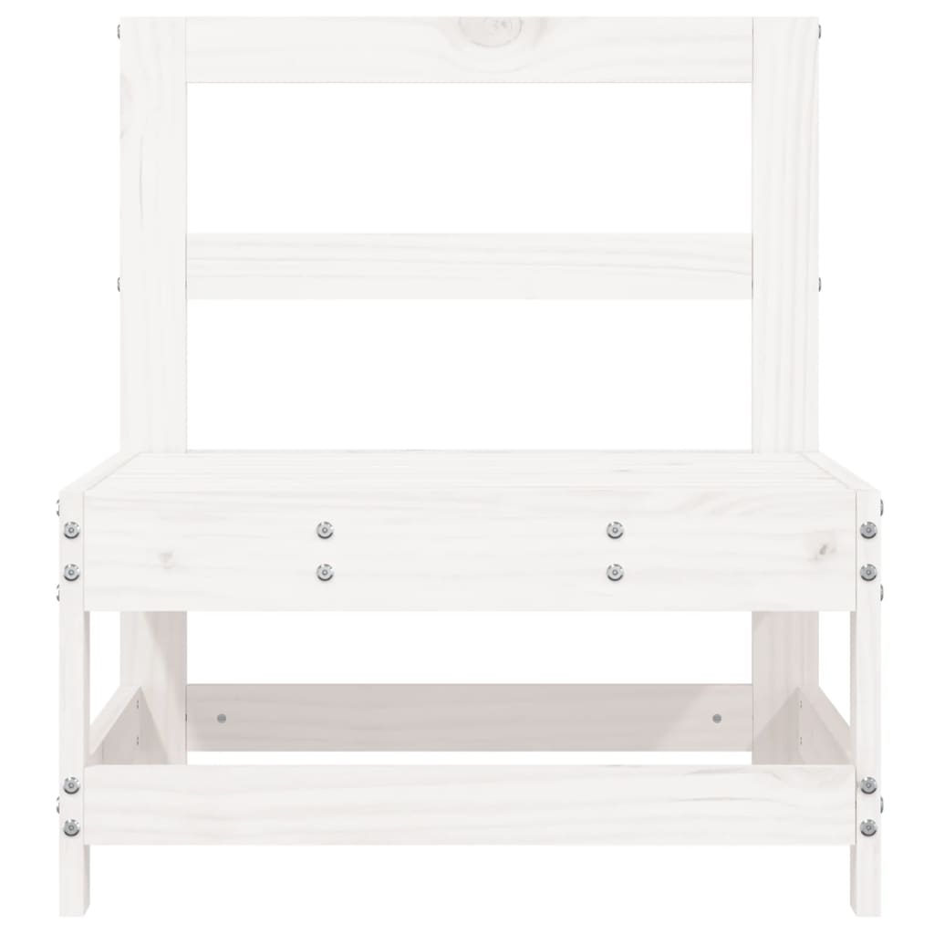 Sofás de centro para jardim 2 pcs madeira pinho maciça branco
