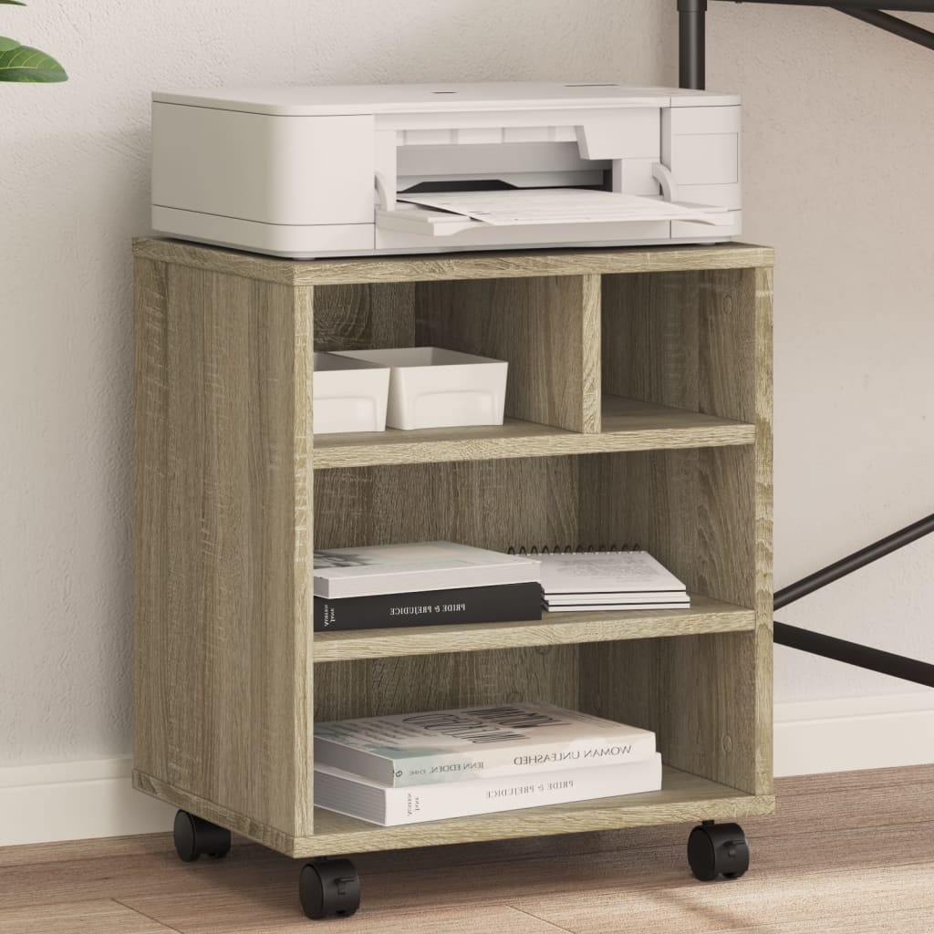 Suporte para impressora com rodas 41x32x48 cm carvalho sonoma