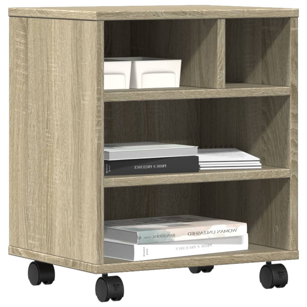 Suporte para impressora com rodas 41x32x48 cm carvalho sonoma