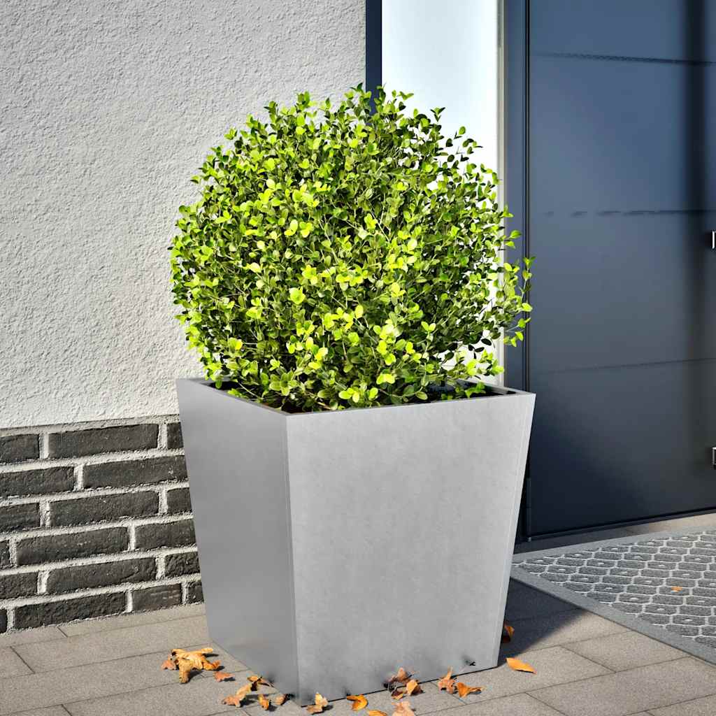 Vaso/floreira de jardim 50x50x50 cm aço galvanizado