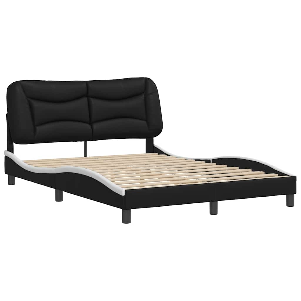 Estrutura de cama sem colchão hvar 120x200 couro artif. preto/branco