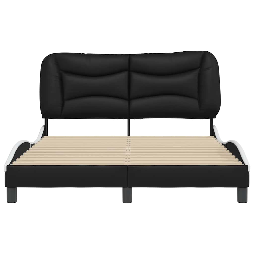 Estrutura de cama sem colchão hvar 120x200 couro artif. preto/branco