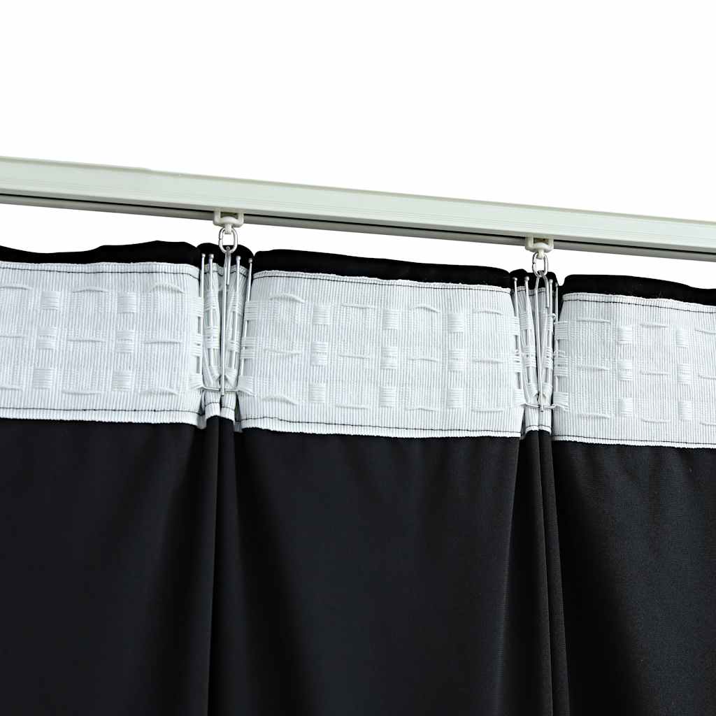 Cortinas blackout com ganchos 2 pcs 140x225 cm veludo preto