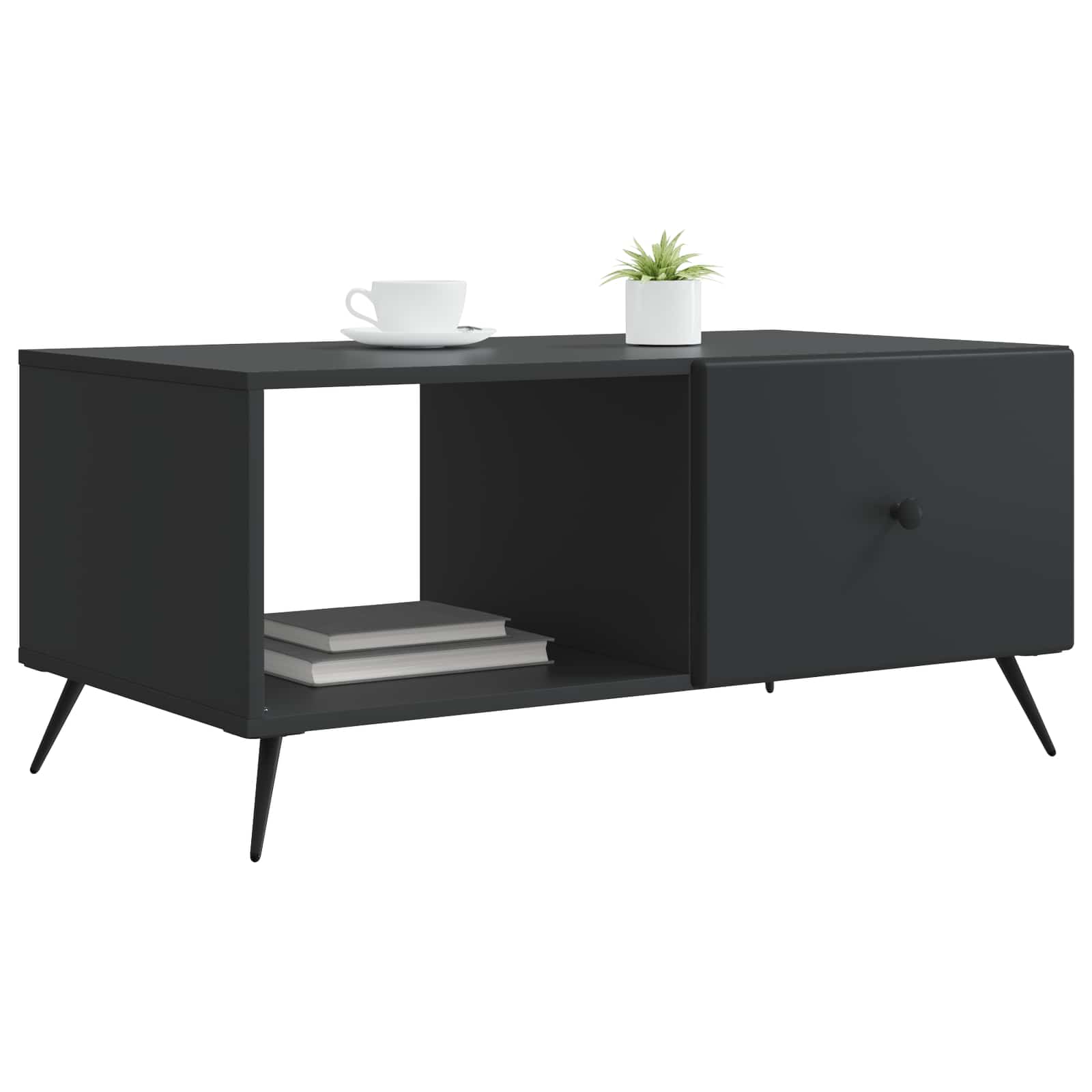 Mesa de centro preto 90 x 50 x 40 cm derivados de madeira