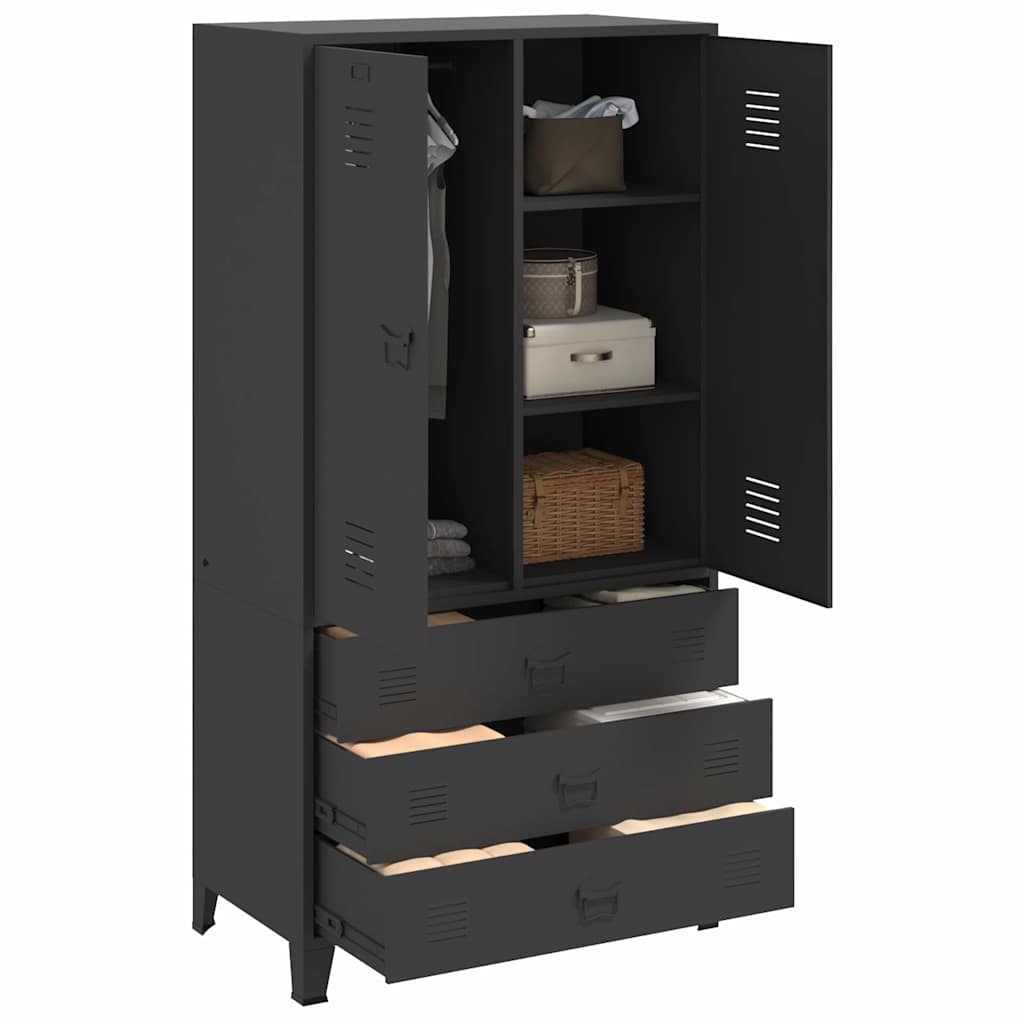 Roupeiro industrial 90x50x180 cm metal preto