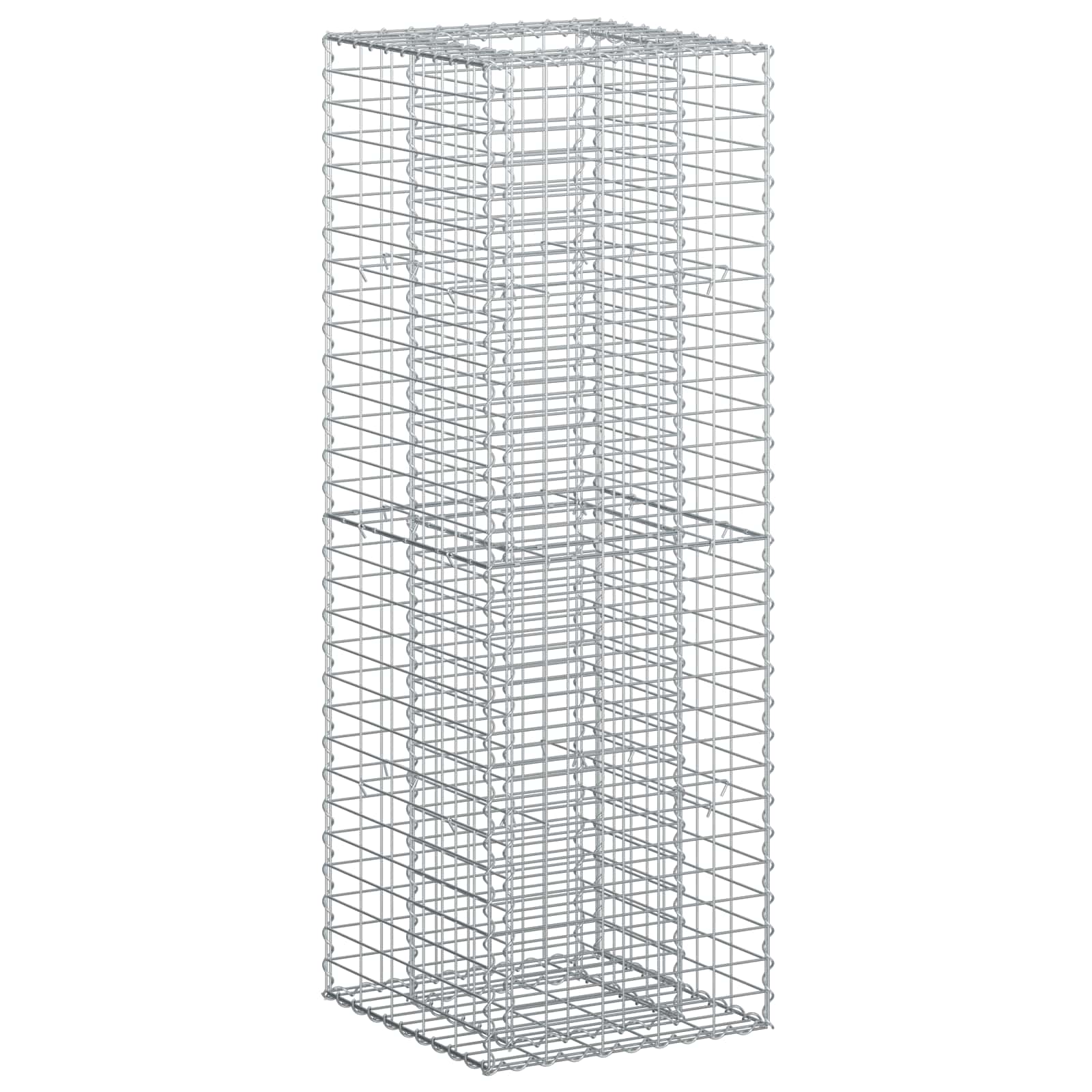 Cama elevada de gabião prateado