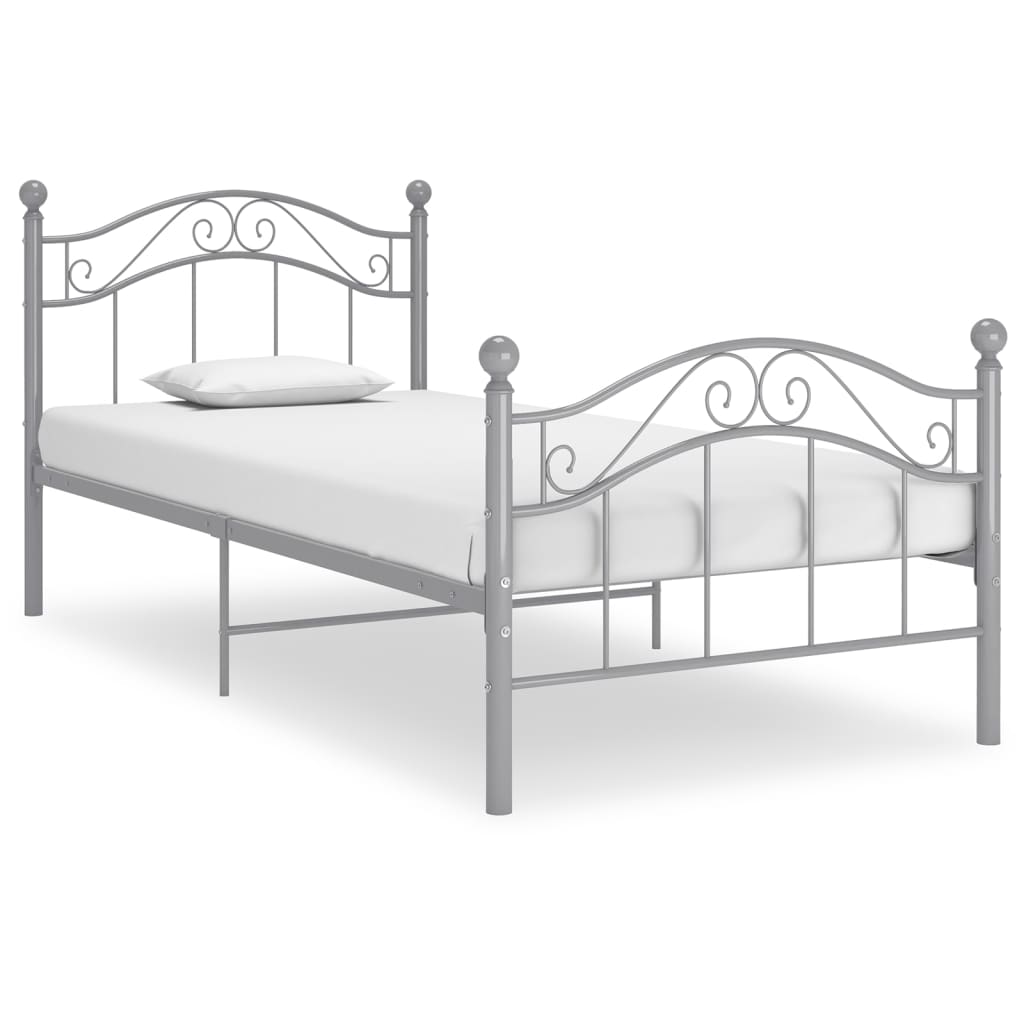 Estrutura de cama 90x200 cm metal cinzento