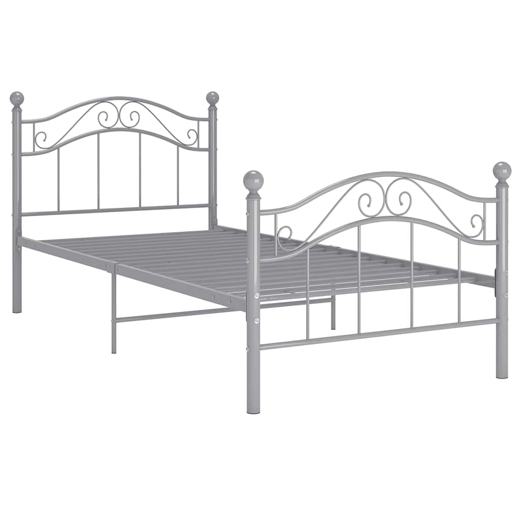 Estrutura de cama 90x200 cm metal cinzento