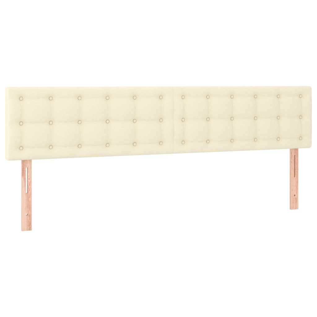 Cabeceira de cama c/ LED 160x5x78/88 cm couro artificial creme