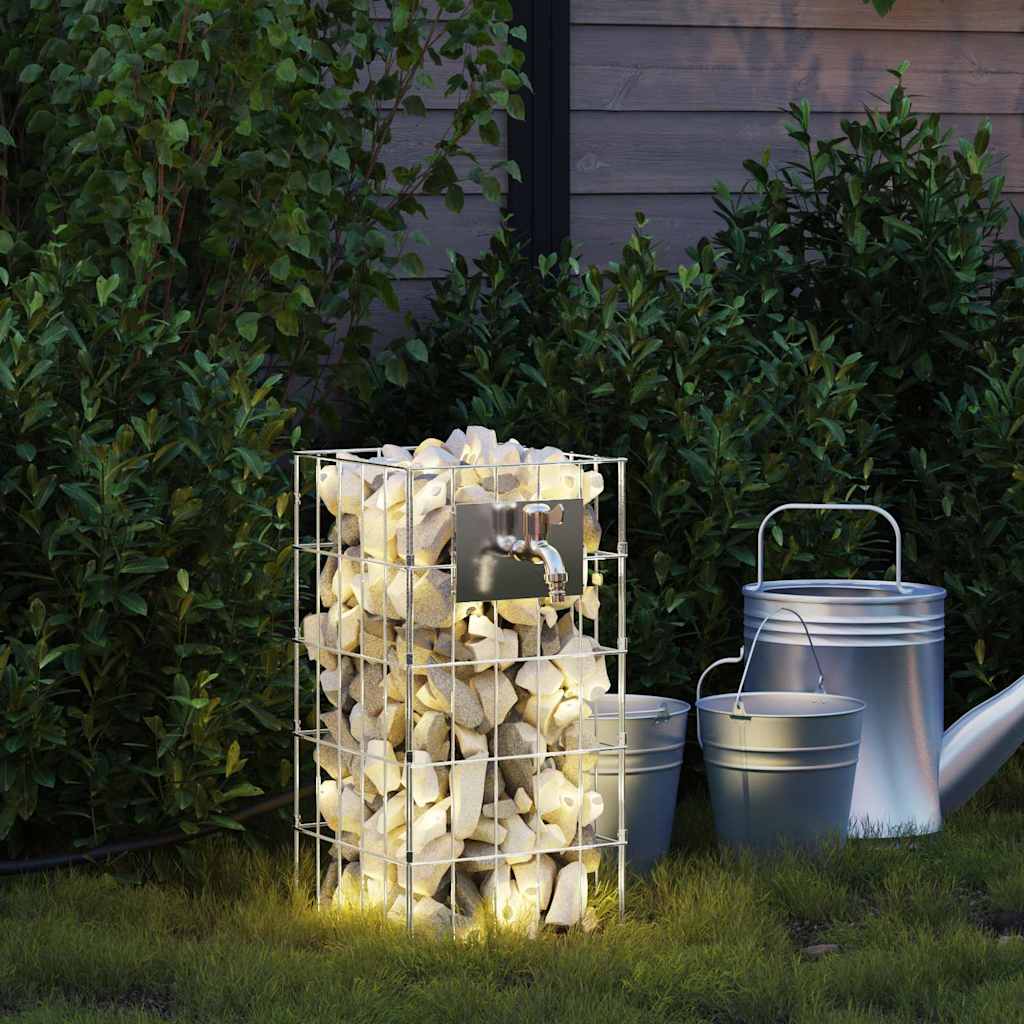 Torneira gabion 4 unid. prateado 25 x 25 x 50 cm