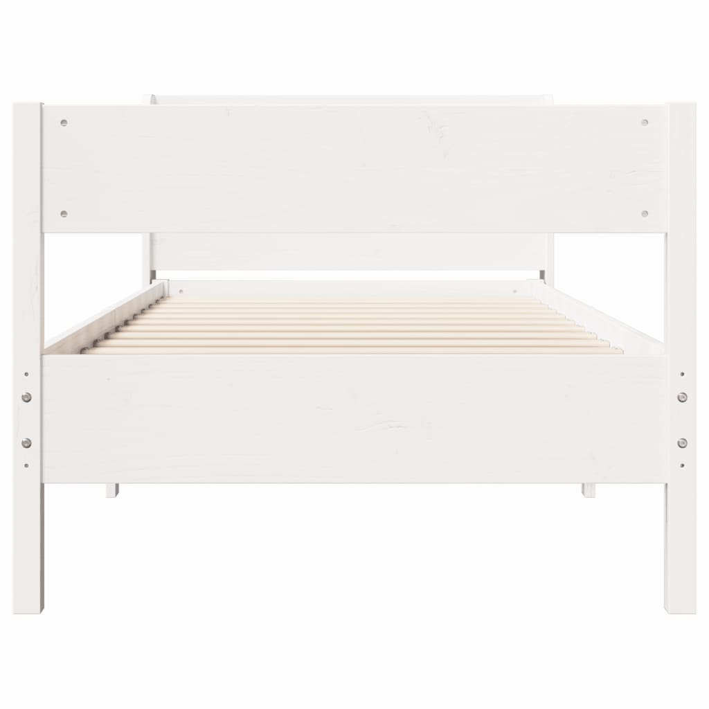Cama sem colchão 90x190 cm madeira de pinho maciça branco