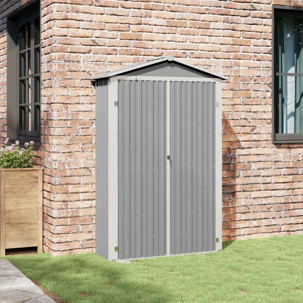 Abrigo de jardim 116x45x175 cm aço galvanizado cinzento